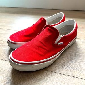 Red slip on Vans wide